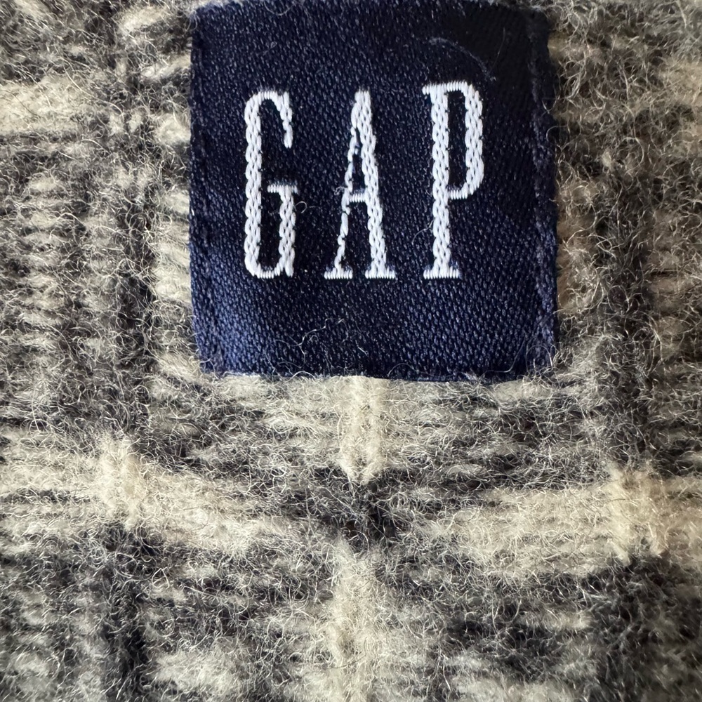 Vintage Gap Fair Isle Lambswool Cardigan Sweater Nordic Snowflake Women’s Large - Picture 11 of 13